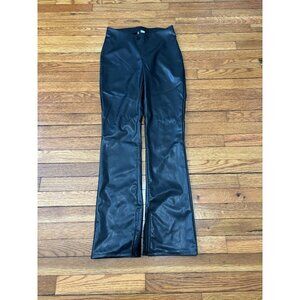 H&M Divided Black Faux Leather Pants Small Vegan High Rise Bootcut Pull On NWT